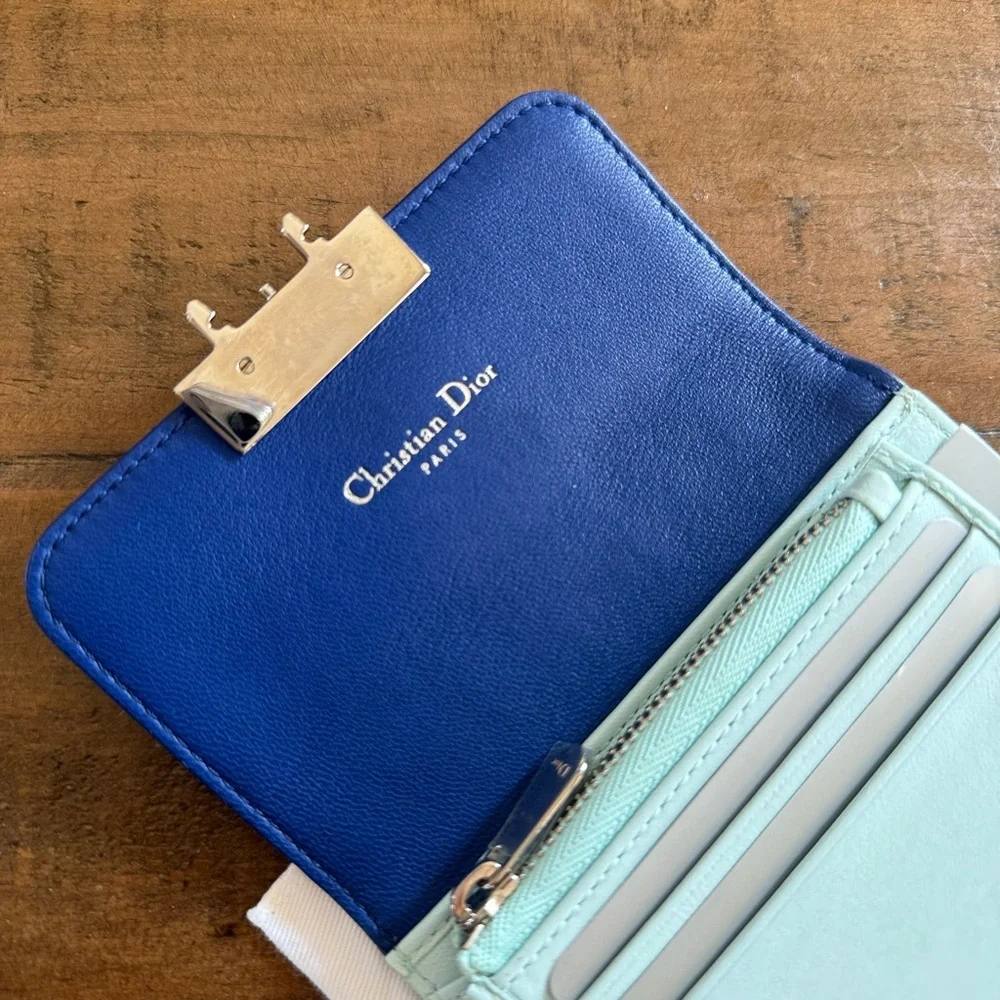 Dior Lambskin Blue Wallet